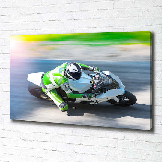 Dekorativer Wandgemälde Leinwand Hochwertige Rennmotorrad 100x70 cm