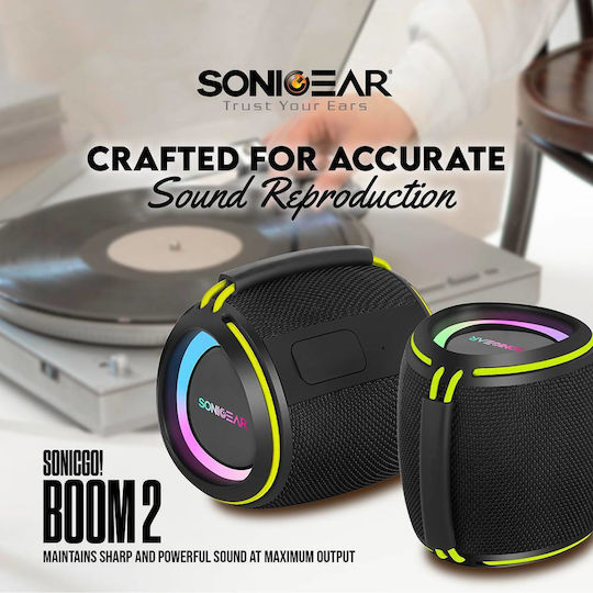 Sonic Gear SonicGo! Boom 2 Ηχείο Bluetooth 10W με Διάρκεια Μπαταρίας έως 5 ώρες Μαύρο