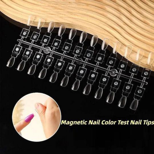 Magnetic Color Chart Book for 120 Nail Polish Slots & Magnetic Gel Clear Almond Tips