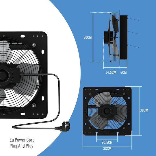 De perete Ventilator de Baie Negru