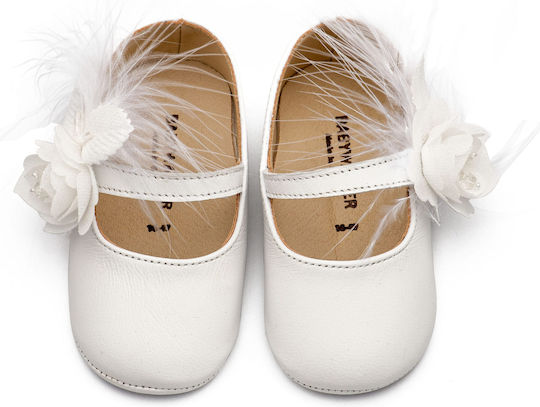 Babywalker White Baptism Leather Soft Sole Pumps