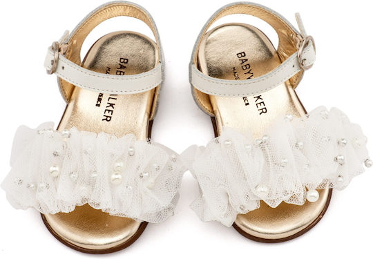 Babywalker Ecru Baptism Leather Sandals