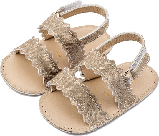 Babywalker Βαπτιστικά Δερμάτινα Πέδιλα Αγκαλιάς Χρυσά