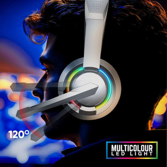 Armaggeddon Pulse 1 На ушите Геймърски слушалки с връзка USB Chroma White