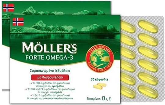 Moller's Forte Omega-3 Cod Liver Oil and Fish Oil 30 caps