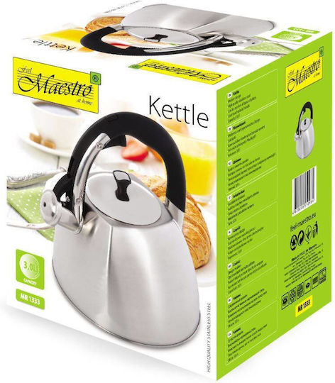 Maestro Βραστήρας Ανοξείδωτος Ασημί 3000ml