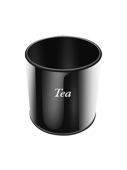 Cheffinger Set 3 Stainless Steel Boxes Bamboo Lid Coffee Sugar Tea Black Brown