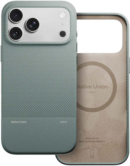 Native Union Задна корица Кожа Зелен (iPhone 17 Pro Max)
