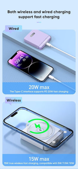 Vidvie PB799 Baterie Externă MagSafe 5000mAh 20W cu Port USB-C Power Delivery Alb