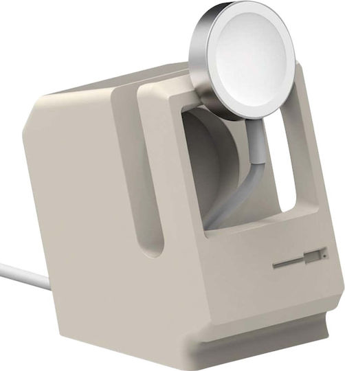 Eko Зарядна Поставка Apple Watch Винтидж Модел Във Форма A Macintosh Сива