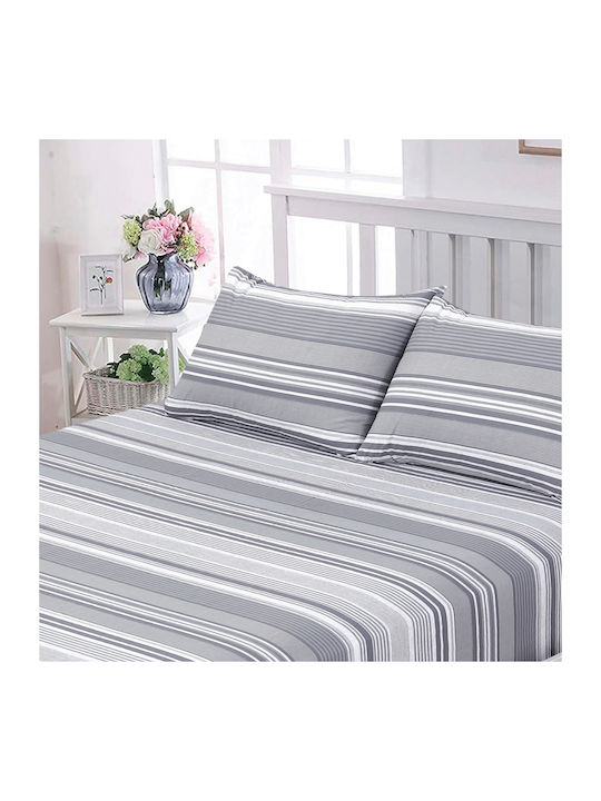 Casa Colori Sheet for Single Bed with Elastic 100x200+30cm. Harmony Gray