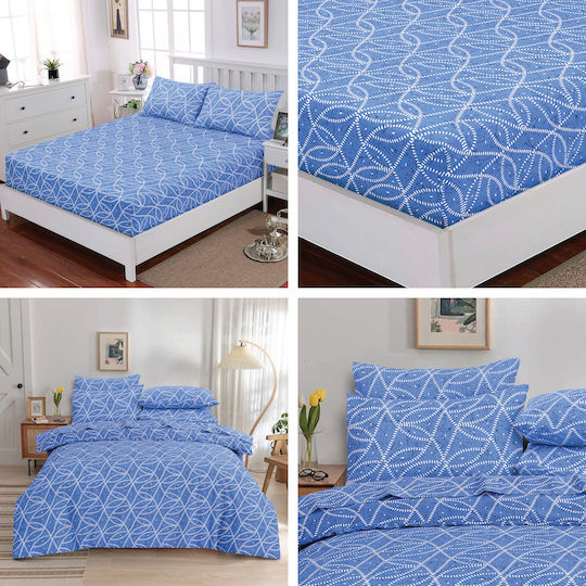 Casa Colori Sheet Semi Double with Elastic 120x200+30cm. Imperial Imperial Blue