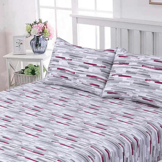 Casa Colori Sheet Super-Double with Elastic 160x200+30cm. Stone Wine Stone Wine
