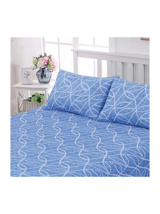Casa Colori Sheet King Size with Elastic 180x200+30cm. Imperial Blue Imperial Blue