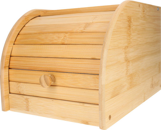 Cheffinger Natural Bamboo Bread Box Sliding Opening Compact Ultra Practical Brown Beige