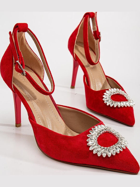 Suede Red Heels