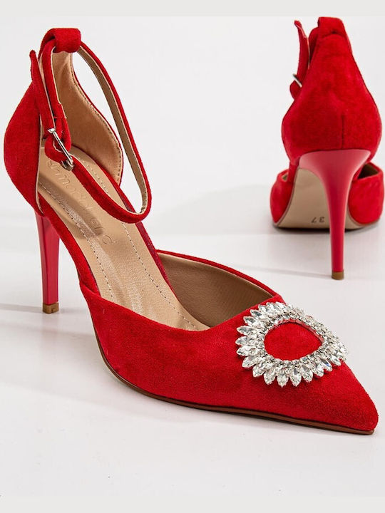 Suede Red Heels