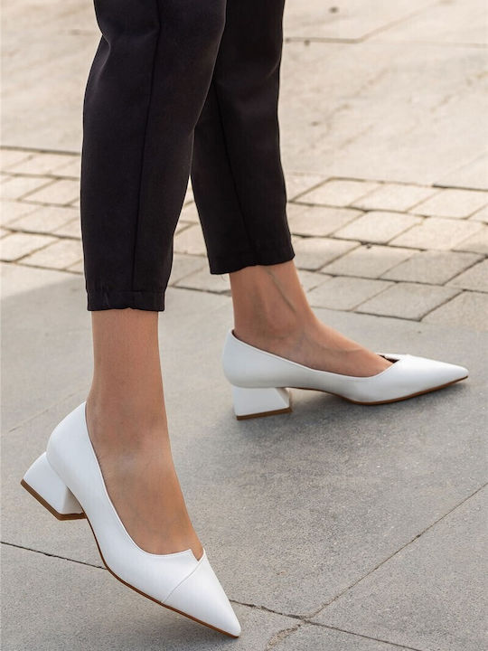 Leder Pumps Weiß