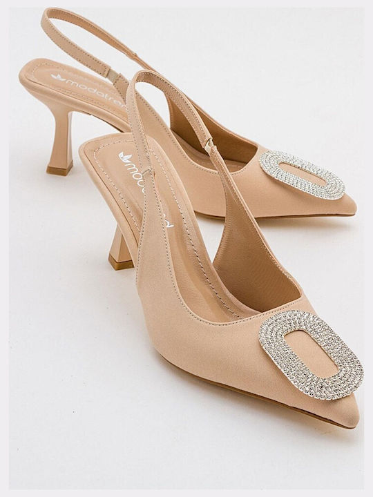 Leather Beige Heels