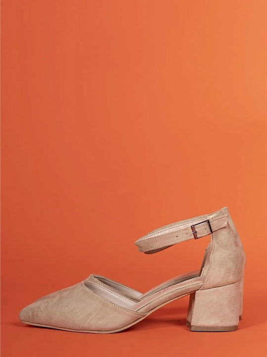 Suede Γόβες Μπεζ