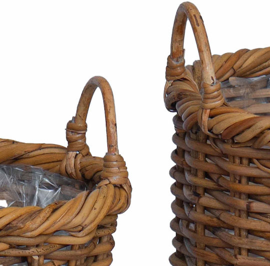 vidaXL Blumentopf Rattan Braun