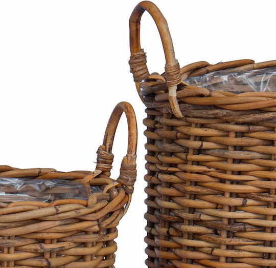 vidaXL Blumentopf Rattan Braun