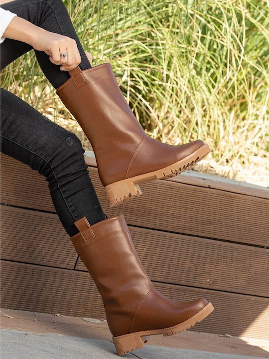 Leather Women's Boots Brown