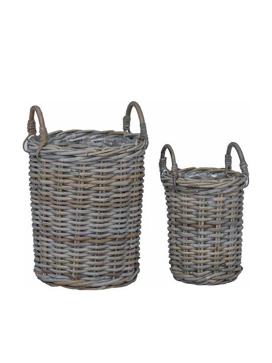 vidaXL Κασπώ Rattan Γκρι 2τμχ