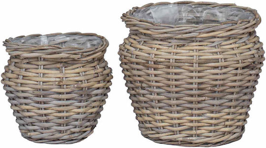 vidaXL Planter Rattan Gray