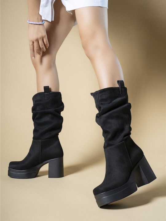 Wildleder Damenstiefel Schwarz