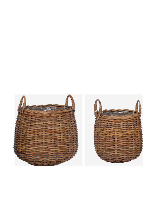 vidaXL Κασπώ Rattan Καφέ 2τμχ