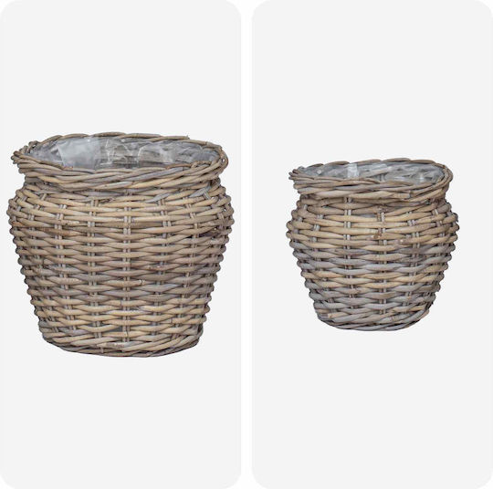 vidaXL Planter Rattan Gray