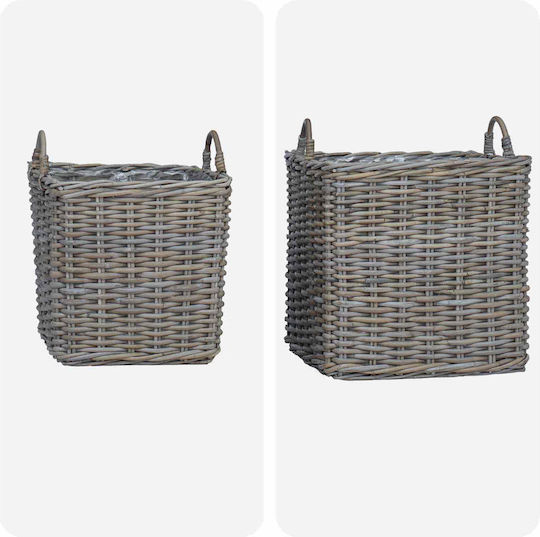vidaXL Κασπώ Rattan Γκρι 2τμχ