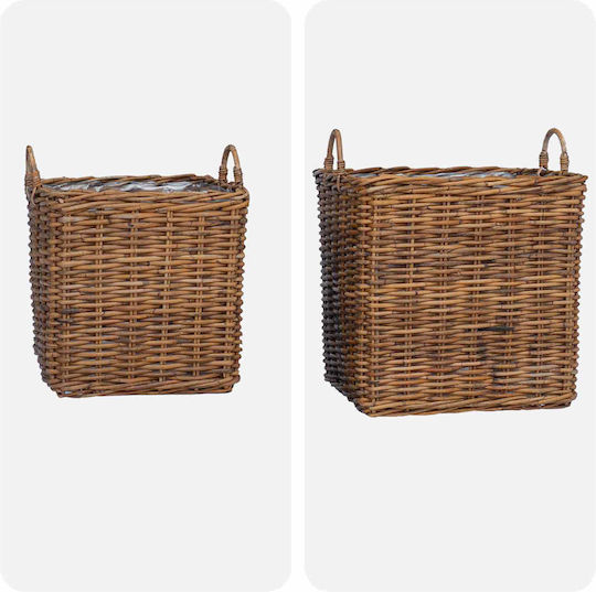 vidaXL Planter Rattan Brown