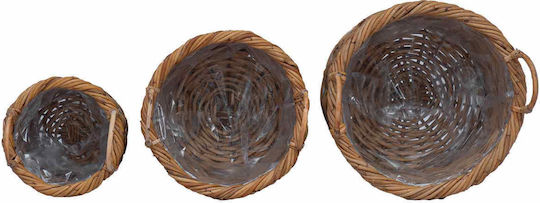 vidaXL Planter Rattan Brown