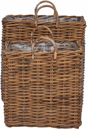 vidaXL Planter Rattan Brown