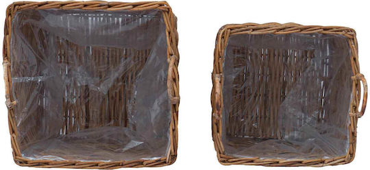 vidaXL Planter Rattan Brown