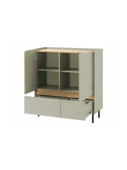 Μπουφές Fiosono 107 mit Schubladen Dusty Green, Oak 40x40x120cm