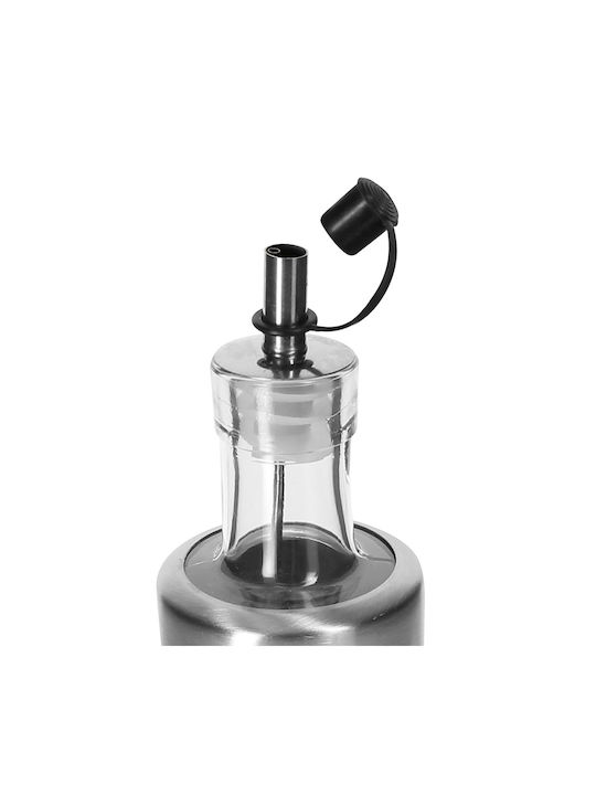 Cheffinger Sticle din Oțel Inoxidabil și Sticlă pentru Ulei și Oțet 2x320ml Suport Solid Argintiu