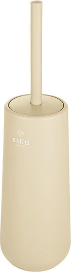 Estia Fjord Plastic Toilet Brush and Basket Set Soft Close 5lt Beige