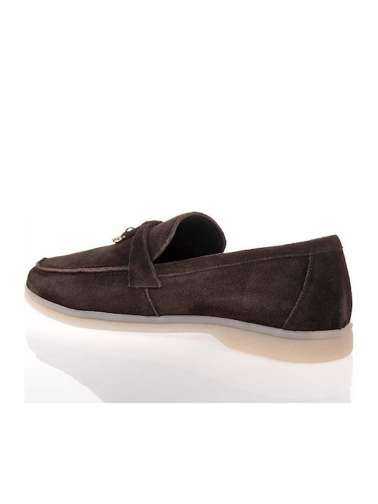 Komis & Komis Leather Women's Loafers in Brown Color