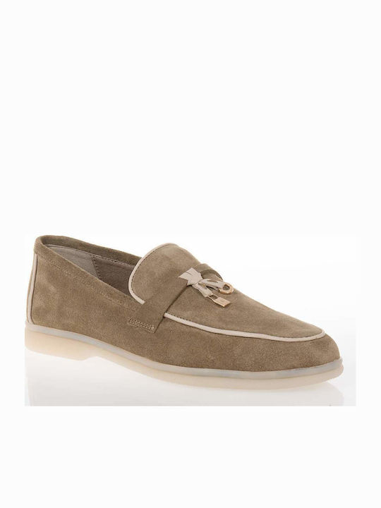 Komis & Komis Leather Women's Loafers in Brown Color