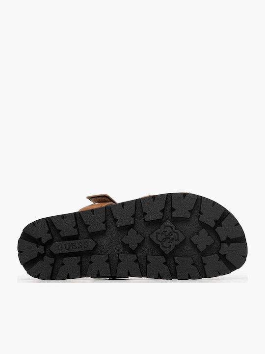 Women's Flat Sandals in Tabac Brown Color