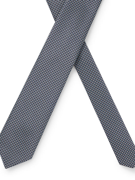 Boss Ανδρική Γραβάτα Μεταξωτή με Σχέδια σε Navy Μπλε Χρώμα