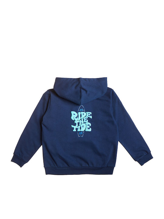 Kids Sweatshirt Cardigan with Hood Blue