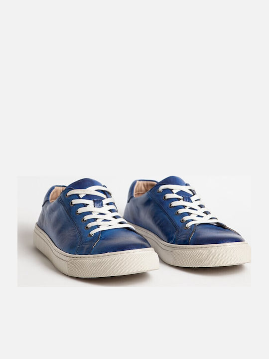 Leder Herren Freizeitschuhe Blau