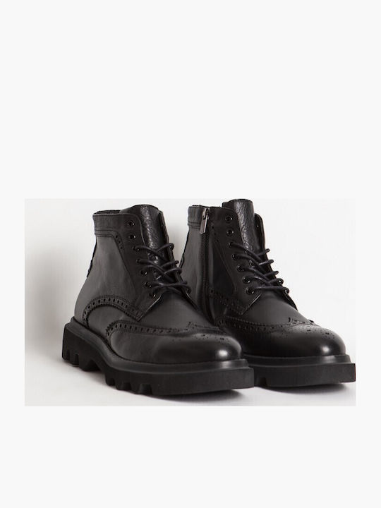 Leder Schwarz Herrenstiefel