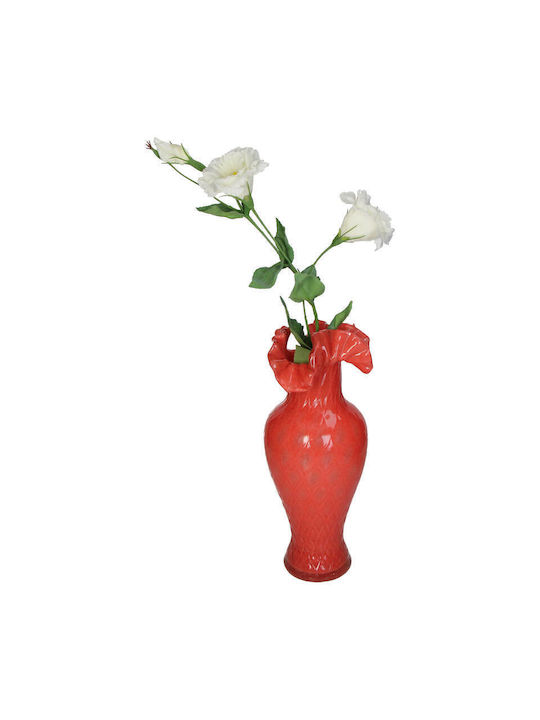 Vază Decorativă Sticlă Roșu 14x14x32cm 1buc