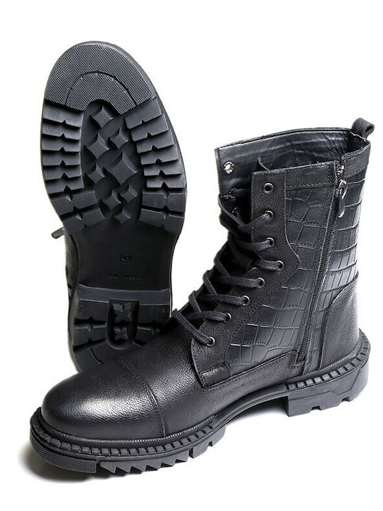 Leder Schwarz Herrenstiefel