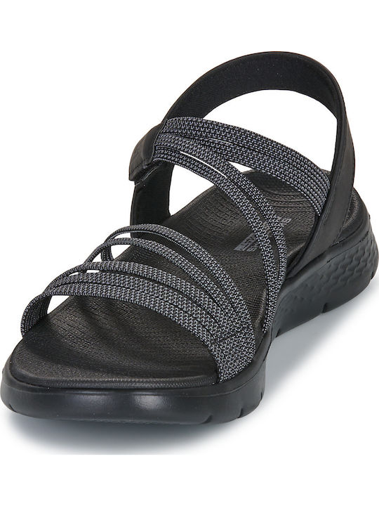 Go Walk Flex Flache Sandalen für Damen in Schwarz Farbe